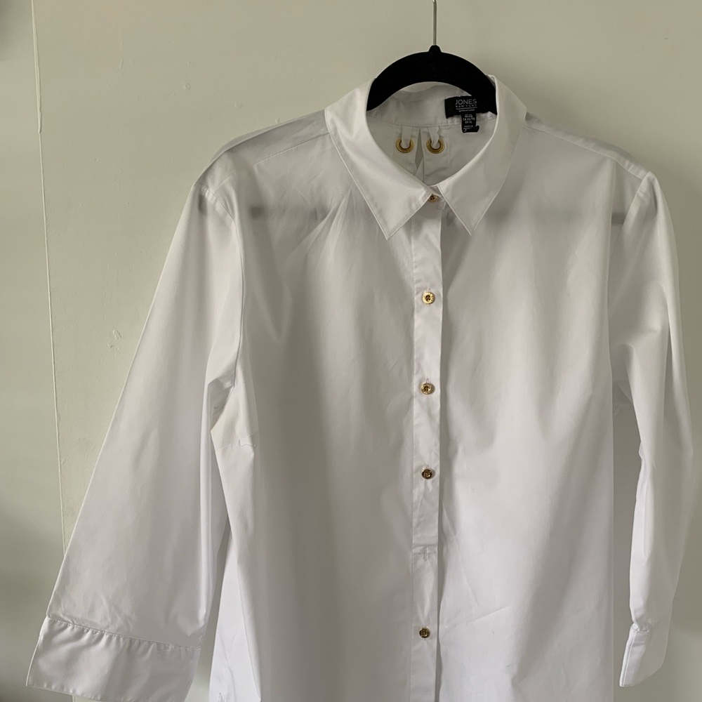NWOT white button down with 3/4 sleeves